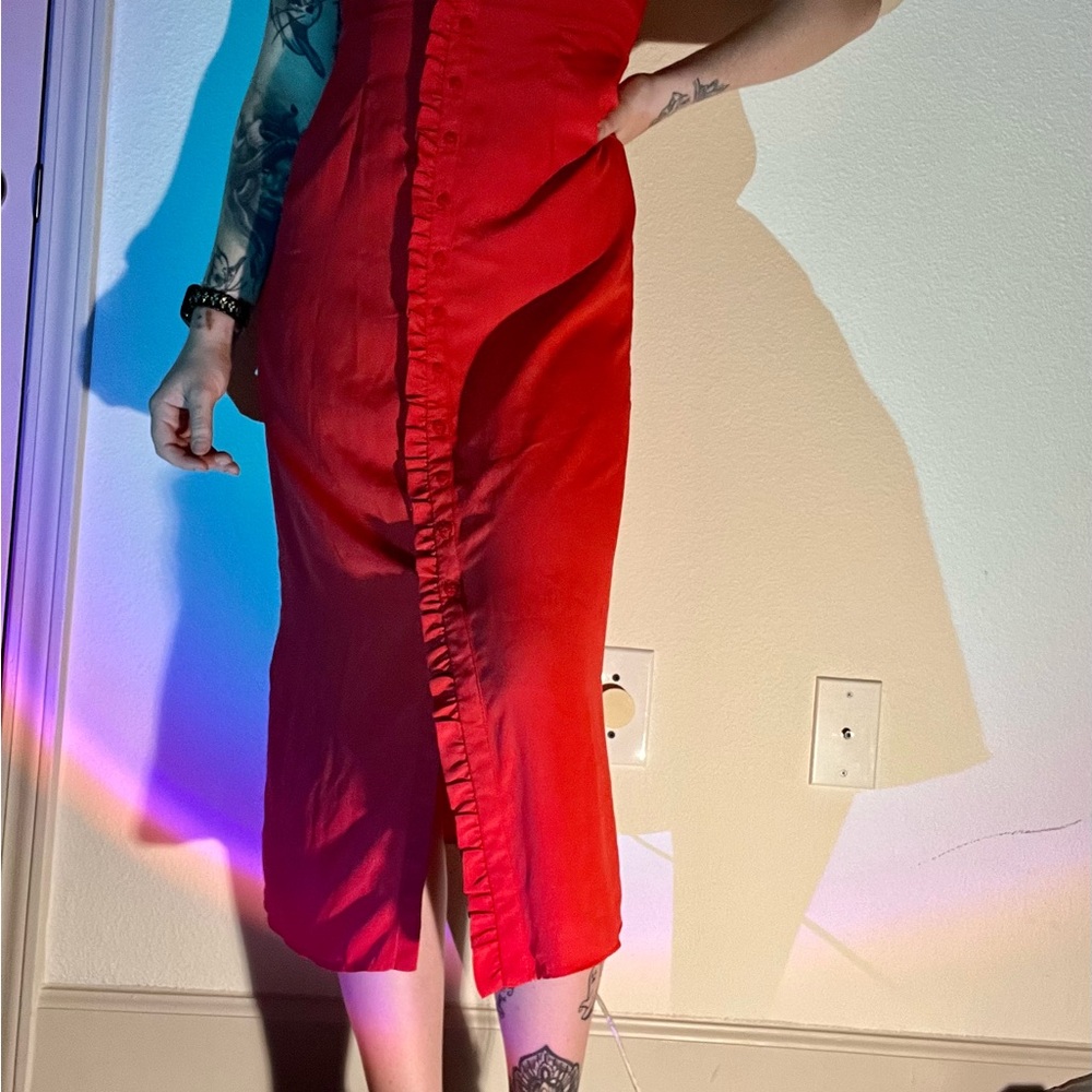 button up midi dress